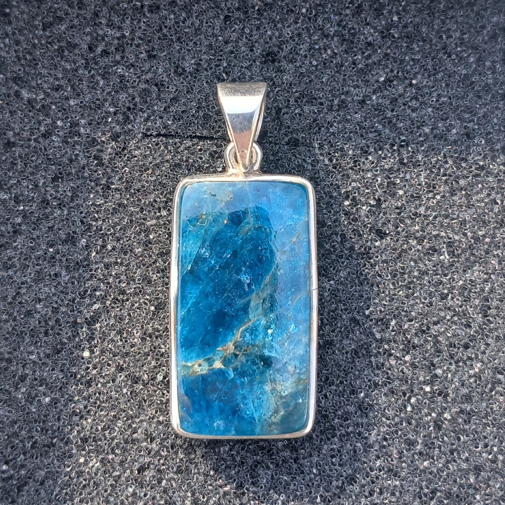 Apatite Stone Silver Pendant
